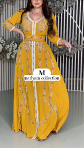 Embroidered luxurious Caftan with silver hand embroidery