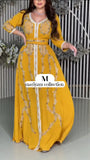 Embroidered luxurious Caftan with silver hand embroidery